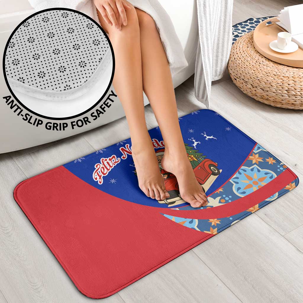 Cuba Christmas Bathroom Set with Santa Driving Classic Car Cuban Seal Feliz Navidad and Holiday Gift - Wonder Print Shop