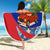 Cuba Christmas Beach Blanket with Santa Driving Classic Car Cuban Seal Feliz Navidad and Holiday Gift - Wonder Print Shop