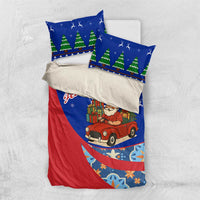 Cuba Christmas Bedding Set with Santa Driving Classic Car Cuban Seal Feliz Navidad and Holiday Gift - Wonder Print Shop