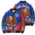 Cuba Christmas Bomber Puffer Jacket with Santa Driving Classic Car Cuban Seal Feliz Navidad and Holiday Gift - Wonder Print Shop