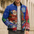 Cuba Christmas Bomber Puffer Jacket with Santa Driving Classic Car Cuban Seal Feliz Navidad and Holiday Gift - Wonder Print Shop