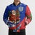 Cuba Christmas Bomber Puffer Jacket with Santa Driving Classic Car Cuban Seal Feliz Navidad and Holiday Gift - Wonder Print Shop