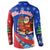 Cuba Christmas Button Sweatshirt with Santa Driving Classic Car Cuban Seal Feliz Navidad and Holiday Gift - Wonder Print Shop