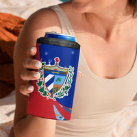 Cuba Christmas 4 in 1 Can Cooler Tumbler with Santa Driving Classic Car Cuban Seal Feliz Navidad and Holiday Gift - Wonder Print Shop