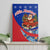 Cuba Christmas Canvas Wall Art with Santa Driving Classic Car Cuban Seal Feliz Navidad and Holiday Gift - Wonder Print Shop