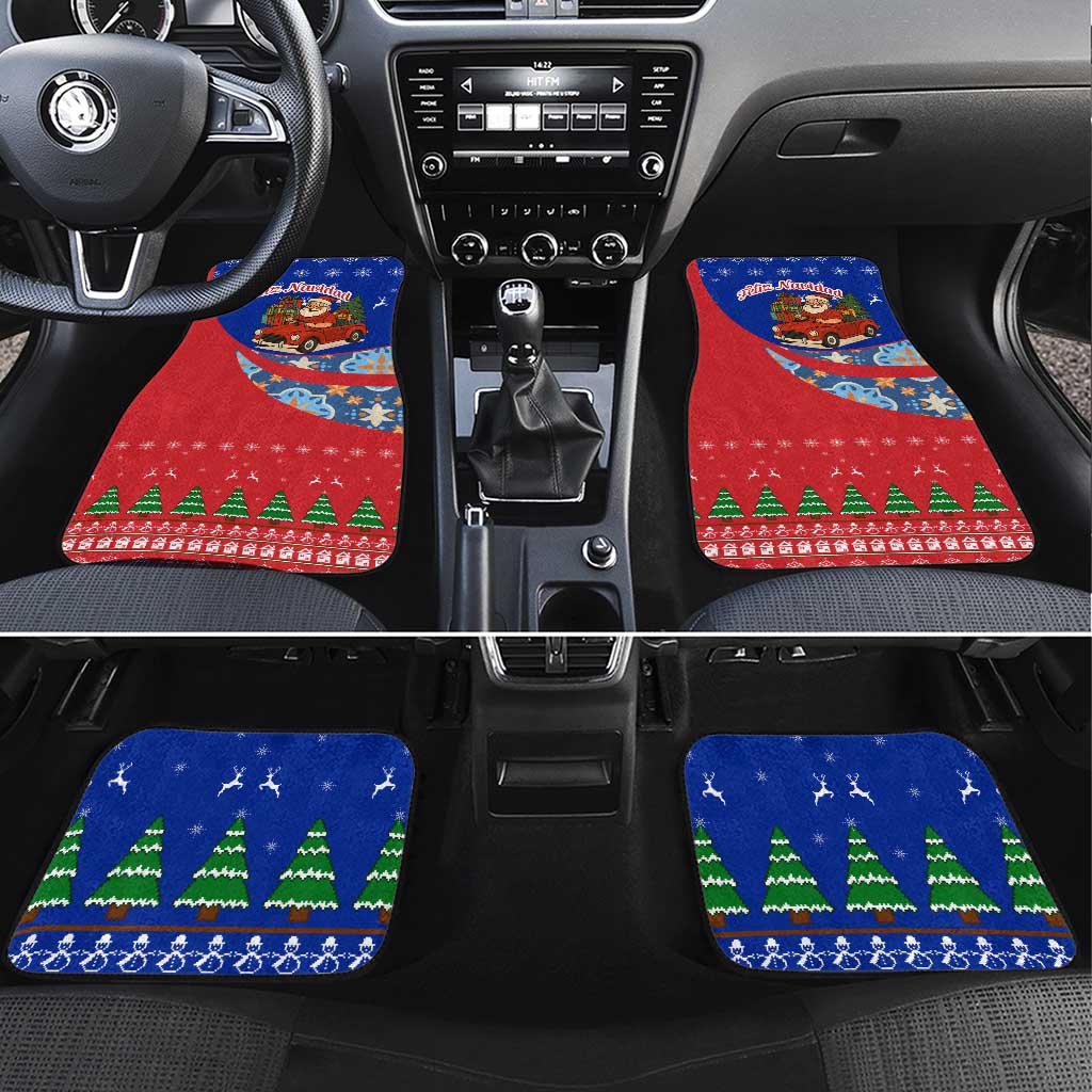 Cuba Christmas Car Mats with Santa Driving Classic Car Cuban Seal Feliz Navidad and Holiday Gift - Wonder Print Shop