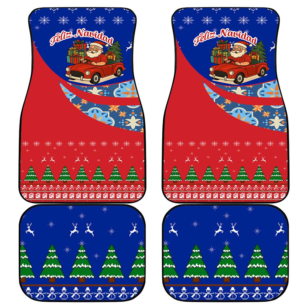 Cuba Christmas Car Mats with Santa Driving Classic Car Cuban Seal Feliz Navidad and Holiday Gift - Wonder Print Shop