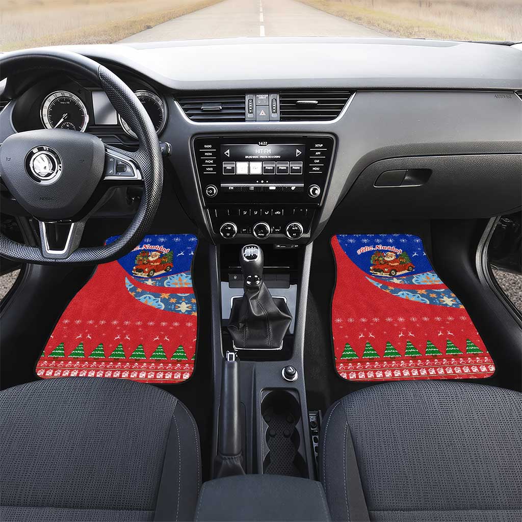 Cuba Christmas Car Mats with Santa Driving Classic Car Cuban Seal Feliz Navidad and Holiday Gift - Wonder Print Shop