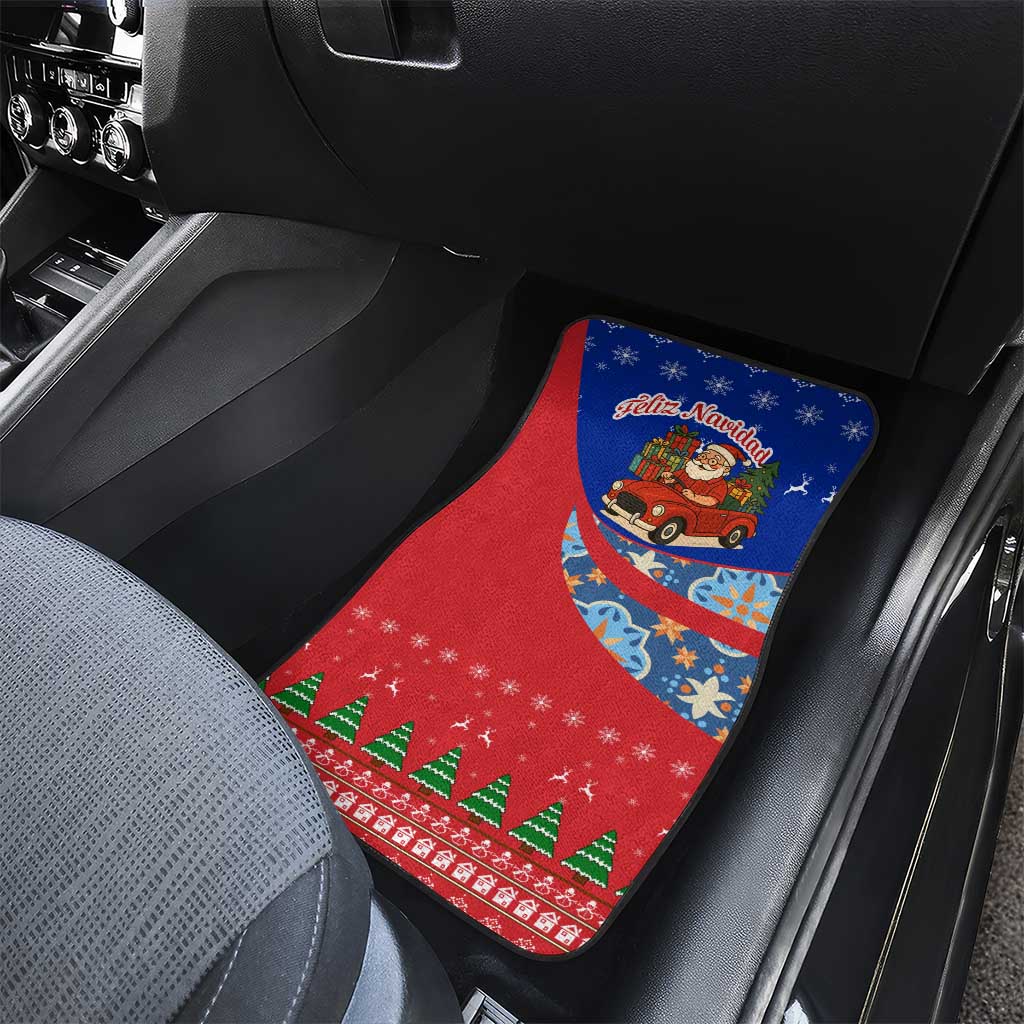Cuba Christmas Car Mats with Santa Driving Classic Car Cuban Seal Feliz Navidad and Holiday Gift - Wonder Print Shop