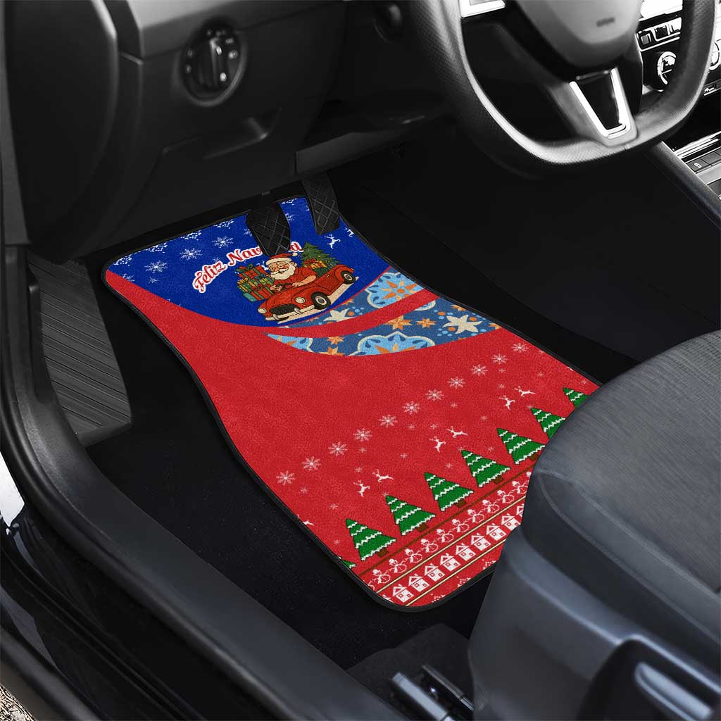 Cuba Christmas Car Mats with Santa Driving Classic Car Cuban Seal Feliz Navidad and Holiday Gift - Wonder Print Shop