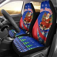Cuba Christmas Car Seat Cover with Santa Driving Classic Car Cuban Seal Feliz Navidad and Holiday Gift - Wonder Print Shop