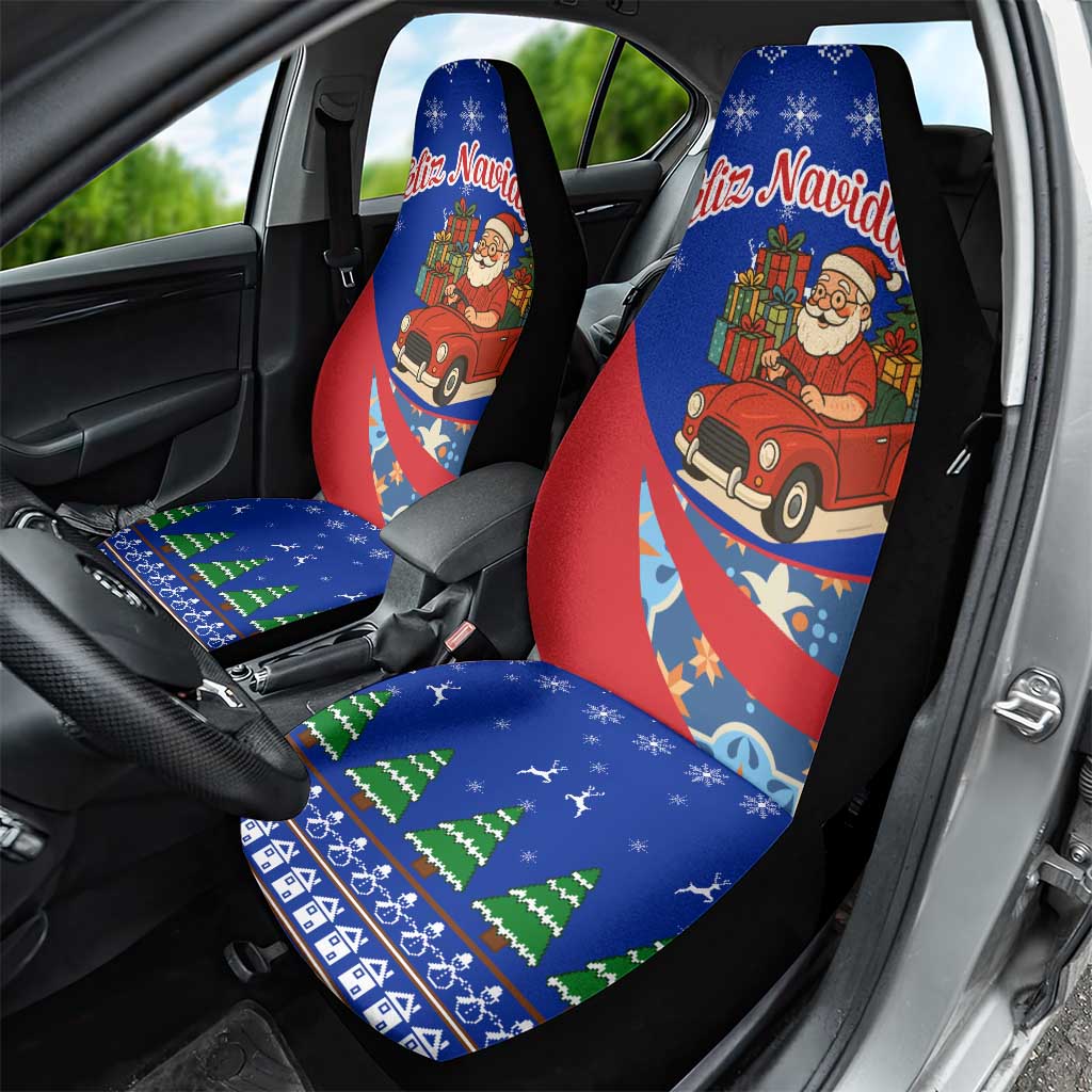 Cuba Christmas Car Seat Cover with Santa Driving Classic Car Cuban Seal Feliz Navidad and Holiday Gift - Wonder Print Shop