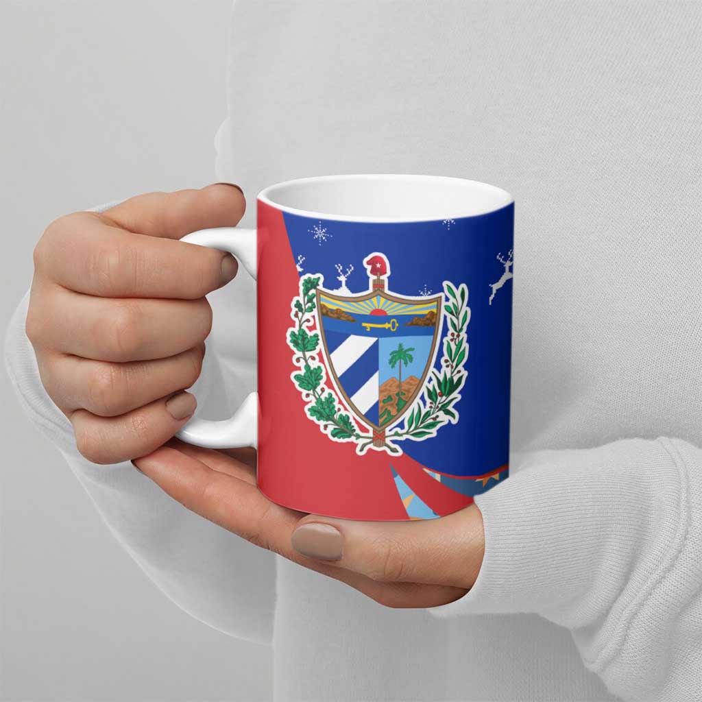 Cuba Christmas Ceramic Mug with Santa Driving Classic Car Cuban Seal Feliz Navidad and Holiday Gift - Wonder Print Shop