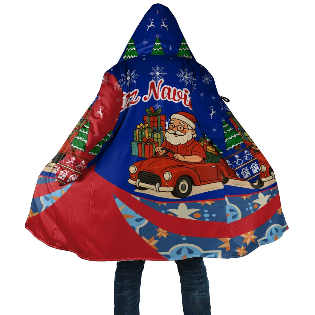 Cuba Christmas Cloak with Santa Driving Classic Car Cuban Seal Feliz Navidad and Holiday Gift - Wonder Print Shop
