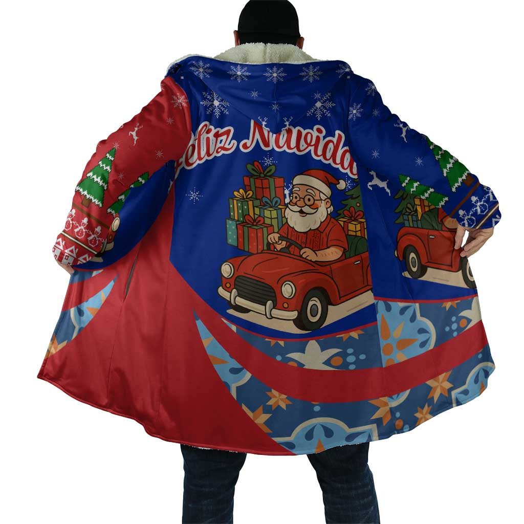Cuba Christmas Cloak with Santa Driving Classic Car Cuban Seal Feliz Navidad and Holiday Gift - Wonder Print Shop