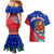 Cuba Christmas Couples Matching Mermaid Dress and Hawaiian Shirt with Santa Driving Classic Car Cuban Seal Feliz Navidad and Holiday Gift - Wonder Print Shop