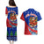 Cuba Christmas Couples Matching Puletasi and Hawaiian Shirt with Santa Driving Classic Car Cuban Seal Feliz Navidad and Holiday Gift - Wonder Print Shop