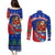 Cuba Christmas Couples Matching Puletasi and Long Sleeve Button Shirt with Santa Driving Classic Car Cuban Seal Feliz Navidad and Holiday Gift - Wonder Print Shop