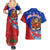 Cuba Christmas Couples Matching Summer Maxi Dress and Hawaiian Shirt with Santa Driving Classic Car Cuban Seal Feliz Navidad and Holiday Gift - Wonder Print Shop