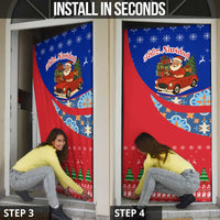 Cuba Christmas Door Cover with Santa Driving Classic Car Cuban Seal Feliz Navidad and Holiday Gift - Wonder Print Shop