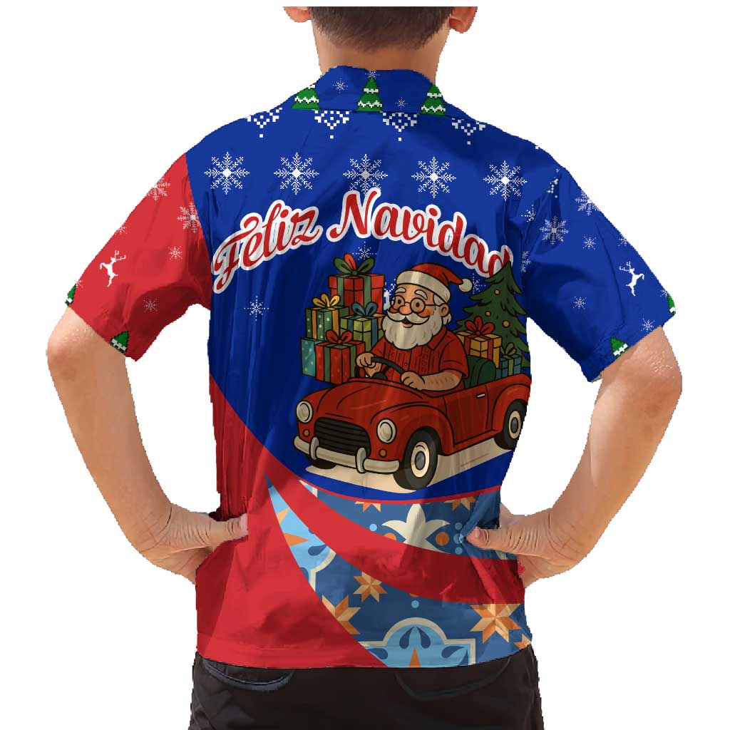 Cuba Christmas Family Matching Mermaid Dress and Hawaiian Shirt with Santa Driving Classic Car Cuban Seal Feliz Navidad and Holiday Gift - Wonder Print Shop