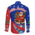 Cuba Christmas Family Matching Off The Shoulder Long Sleeve Dress and Hawaiian Shirt with Santa Driving Classic Car Cuban Seal Feliz Navidad and Holiday Gift - Wonder Print Shop
