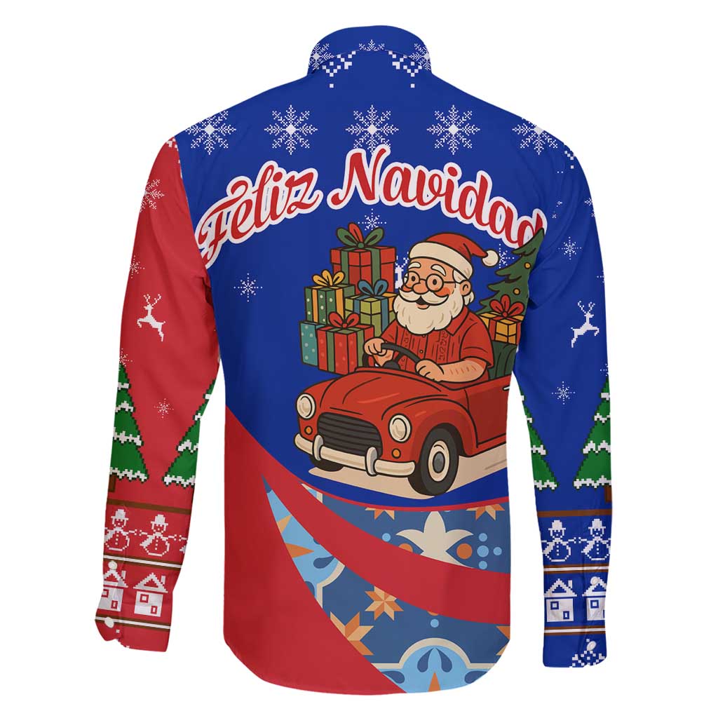 Cuba Christmas Family Matching Off Shoulder Maxi Dress and Hawaiian Shirt with Santa Driving Classic Car Cuban Seal Feliz Navidad and Holiday Gift - Wonder Print Shop