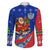 Cuba Christmas Family Matching Off Shoulder Short Dress and Hawaiian Shirt with Santa Driving Classic Car Cuban Seal Feliz Navidad and Holiday Gift - Wonder Print Shop
