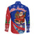 Cuba Christmas Family Matching Off Shoulder Short Dress and Hawaiian Shirt with Santa Driving Classic Car Cuban Seal Feliz Navidad and Holiday Gift - Wonder Print Shop