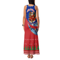 Cuba Christmas Family Matching Tank Maxi Dress and Hawaiian Shirt with Santa Driving Classic Car Cuban Seal Feliz Navidad and Holiday Gift - Wonder Print Shop