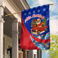 Cuba Christmas Garden Flag with Santa Driving Classic Car Cuban Seal Feliz Navidad and Holiday Gift - Wonder Print Shop