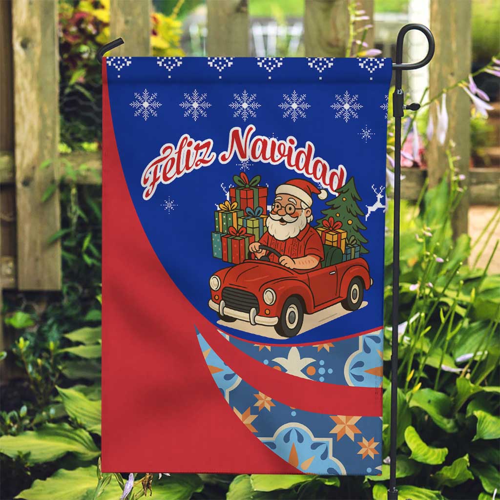 Cuba Christmas Garden Flag with Santa Driving Classic Car Cuban Seal Feliz Navidad and Holiday Gift - Wonder Print Shop