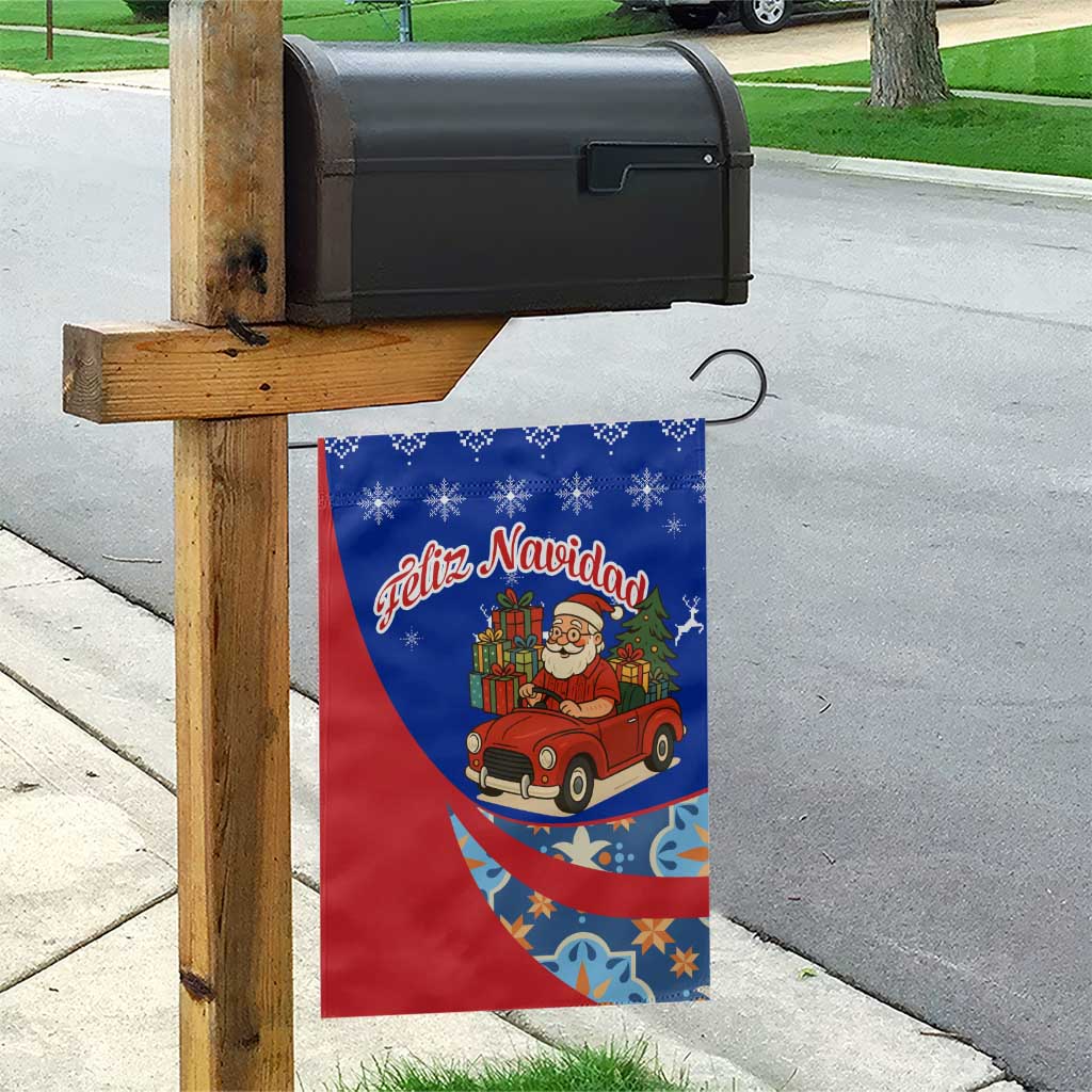 Cuba Christmas Garden Flag with Santa Driving Classic Car Cuban Seal Feliz Navidad and Holiday Gift - Wonder Print Shop