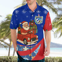Cuba Christmas Hawaiian Shirt with Santa Driving Classic Car Cuban Seal Feliz Navidad and Holiday Gift - Wonder Print Shop