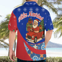 Cuba Christmas Hawaiian Shirt with Santa Driving Classic Car Cuban Seal Feliz Navidad and Holiday Gift - Wonder Print Shop