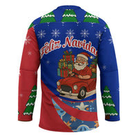 Cuba Christmas Hockey Jersey with Santa Driving Classic Car Cuban Seal Feliz Navidad and Holiday Gift - Wonder Print Shop