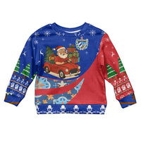 Cuba Christmas Kid Ugly Christmas Sweater with Santa Driving Classic Car Cuban Seal Feliz Navidad and Holiday Gift - Wonder Print Shop