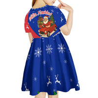 Cuba Christmas Kid Short Sleeve Dress with Santa Driving Classic Car Cuban Seal Feliz Navidad and Holiday Gift - Wonder Print Shop