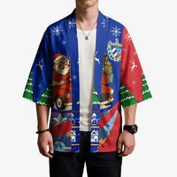 Cuba Christmas Kimono with Santa Driving Classic Car Cuban Seal Feliz Navidad and Holiday Gift - Wonder Print Shop