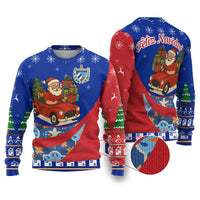 Cuba Christmas Ugly Christmas Sweater with Santa Driving Classic Car Cuban Seal Feliz Navidad and Holiday Gift - Wonder Print Shop