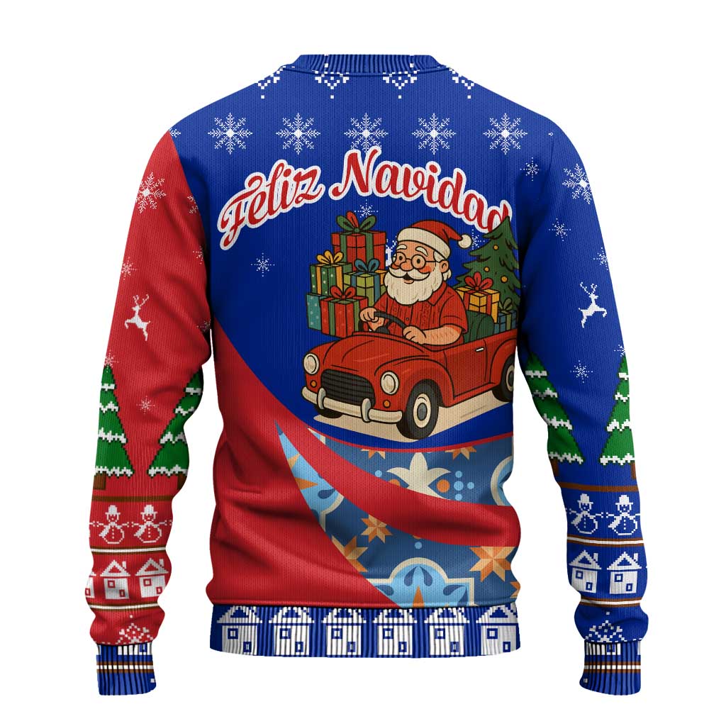 Cuba Christmas Ugly Christmas Sweater with Santa Driving Classic Car Cuban Seal Feliz Navidad and Holiday Gift - Wonder Print Shop