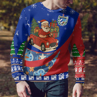Cuba Christmas Ugly Christmas Sweater with Santa Driving Classic Car Cuban Seal Feliz Navidad and Holiday Gift - Wonder Print Shop