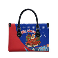 Cuba Christmas Leather Bag with Santa Driving Classic Car Cuban Seal Feliz Navidad and Holiday Gift - Wonder Print Shop