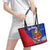 Cuba Christmas Leather Tote Bag with Santa Driving Classic Car Cuban Seal Feliz Navidad and Holiday Gift - Wonder Print Shop