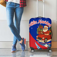 Cuba Christmas Luggage Cover with Santa Driving Classic Car Cuban Seal Feliz Navidad and Holiday Gift - Wonder Print Shop