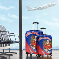 Cuba Christmas Luggage Cover with Santa Driving Classic Car Cuban Seal Feliz Navidad and Holiday Gift - Wonder Print Shop