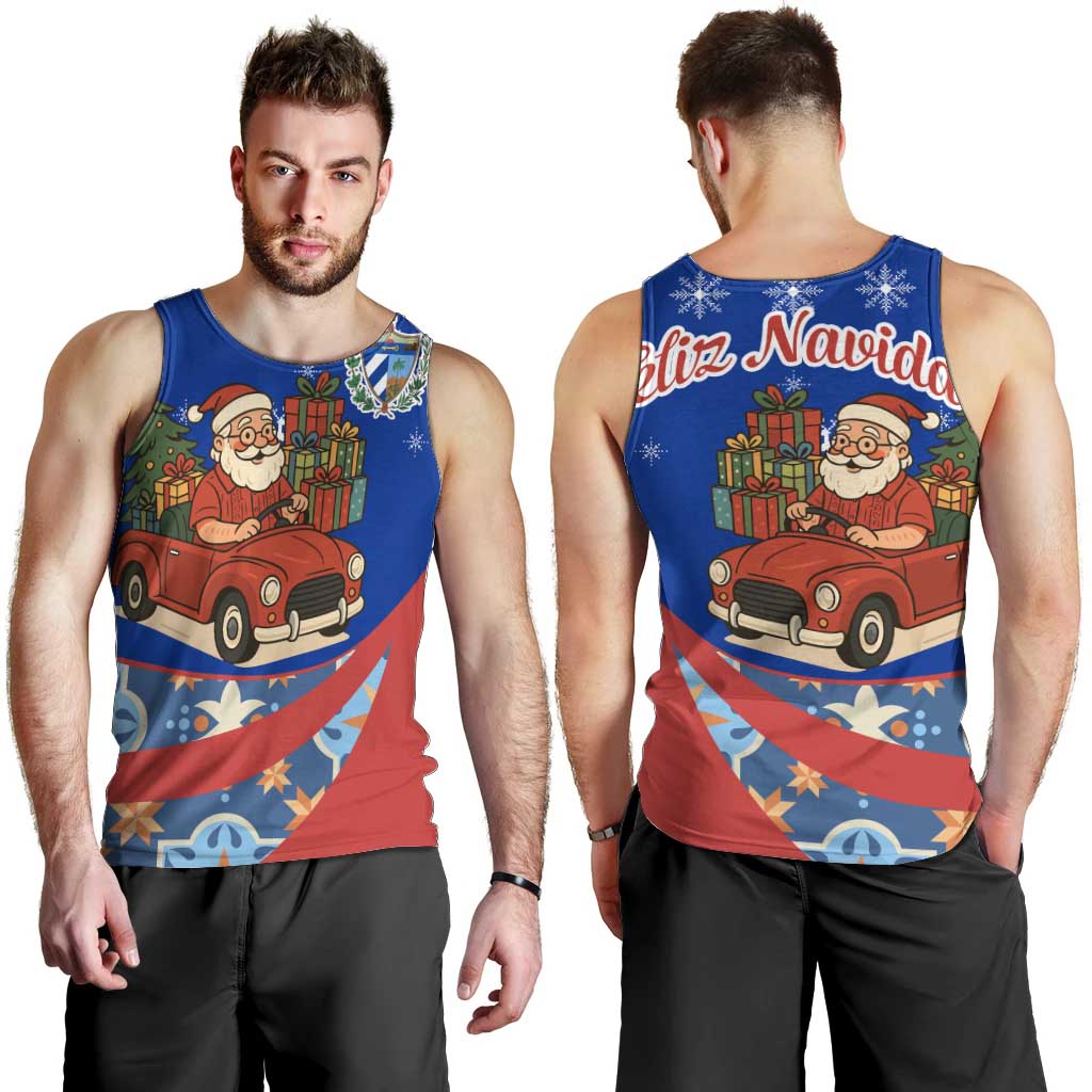 Cuba Christmas Men Tank Top with Santa Driving Classic Car Cuban Seal Feliz Navidad and Holiday Gift - Wonder Print Shop