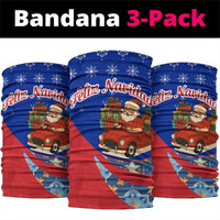 Cuba Christmas Neck Gaiter with Santa Driving Classic Car Cuban Seal Feliz Navidad and Holiday Gift - Wonder Print Shop
