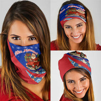 Cuba Christmas Neck Gaiter with Santa Driving Classic Car Cuban Seal Feliz Navidad and Holiday Gift - Wonder Print Shop