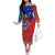Cuba Christmas Off The Shoulder Long Sleeve Dress with Santa Driving Classic Car Cuban Seal Feliz Navidad and Holiday Gift - Wonder Print Shop